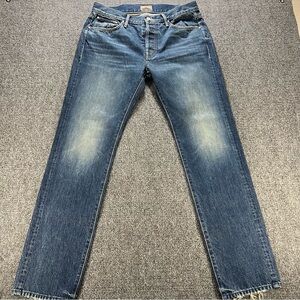 MOTHER THE MEGA NEAT 32x32 Mens Blue Wash Button Fly Denim Made In USA